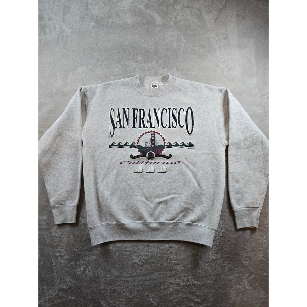Vintage Sweatshirt L San Francisco California Golden Gate Bridge Made In USA Y2K